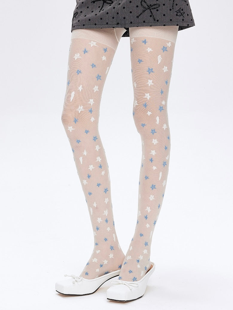 Estelle Sheer Tights - White