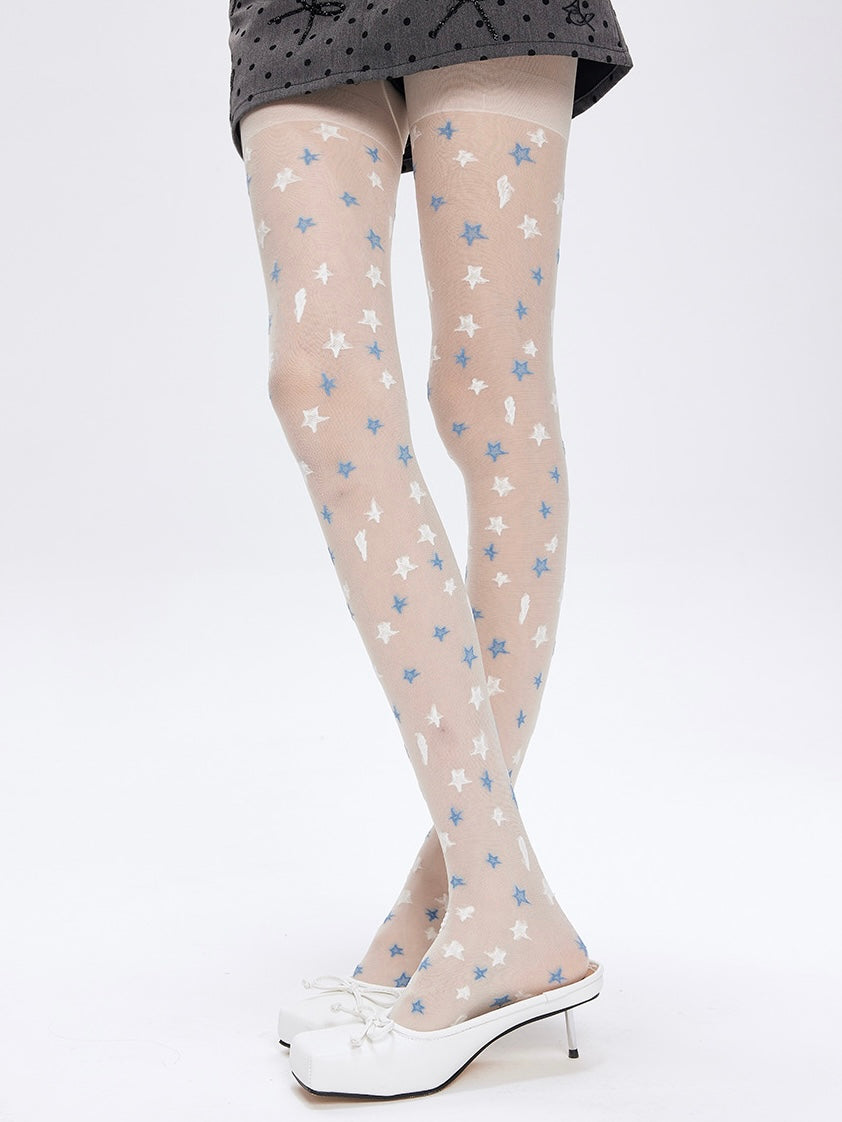 Estelle Sheer Tights - White