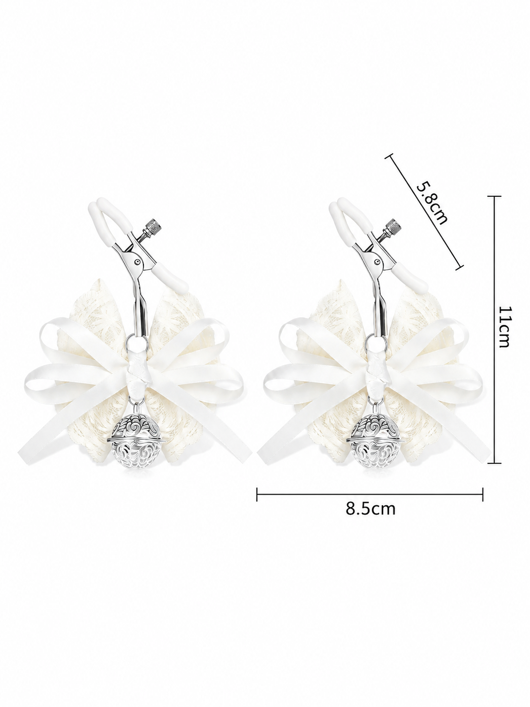 Rosalie Lace Nipple Clamps - White