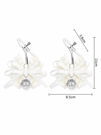 Rosalie Lace Nipple Clamps - White