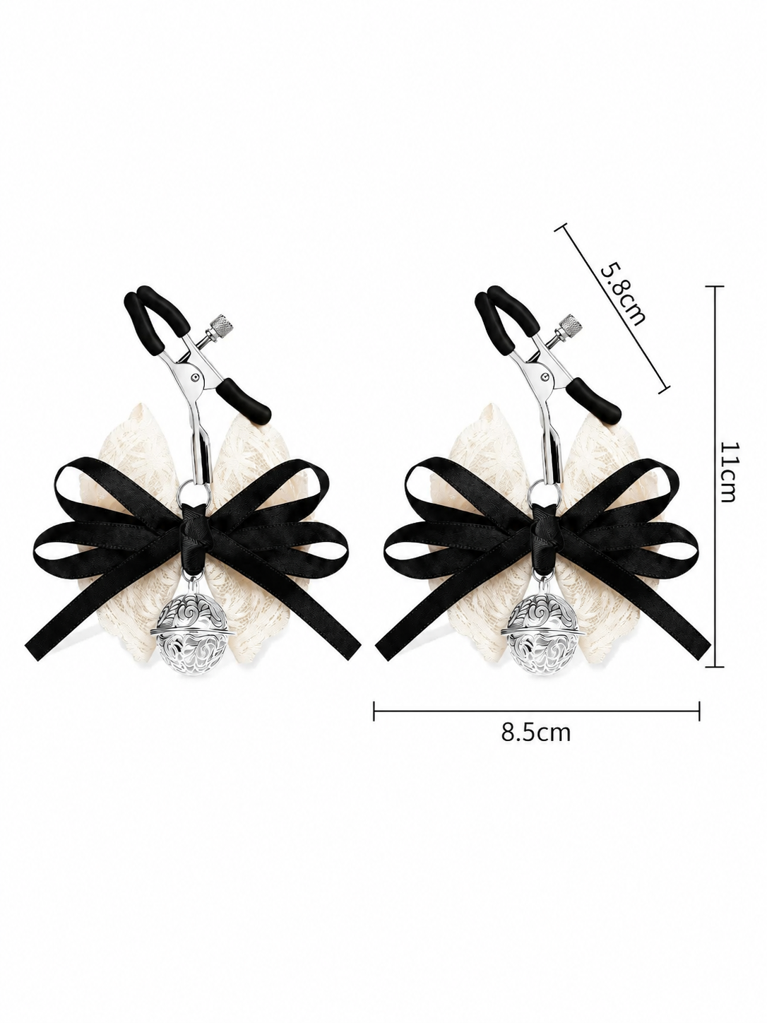 Rosalie Lace Nipple Clamps - Black