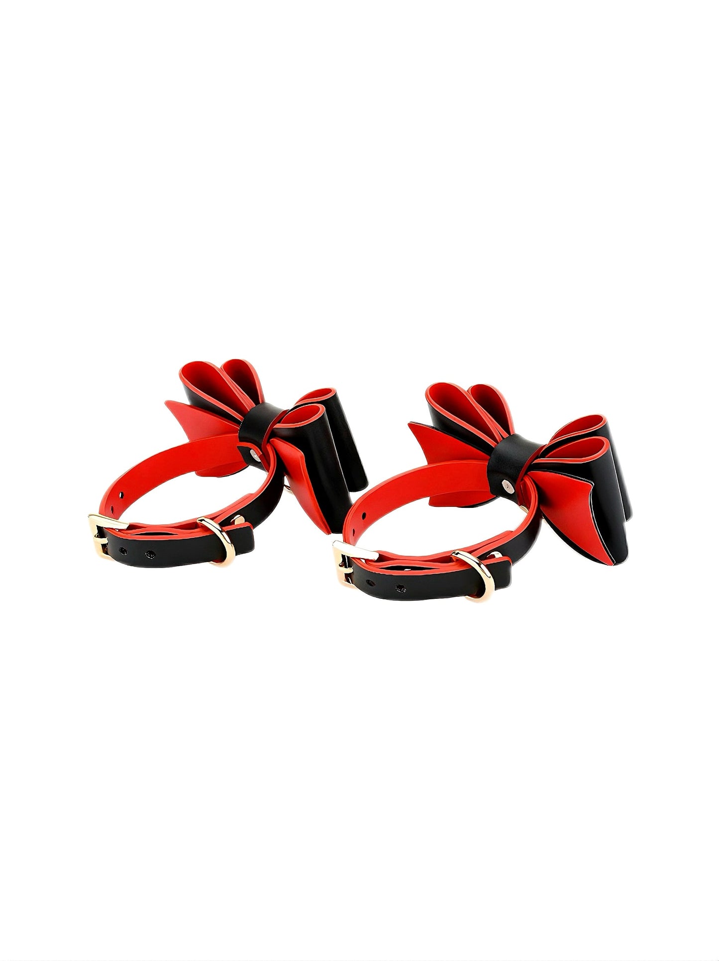 Remi Black/Red Wrist Cuffs