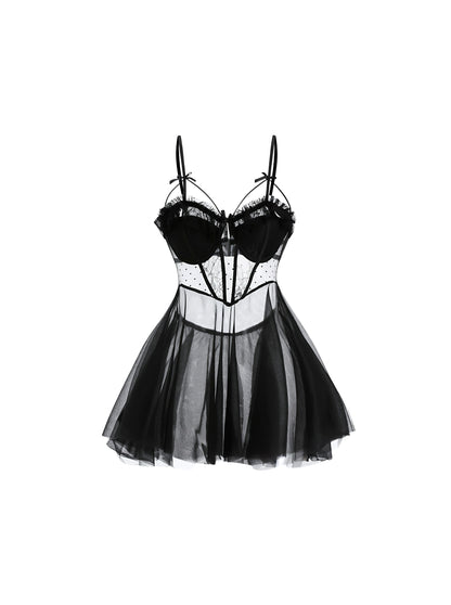 Shiloh Babydoll Set- Black