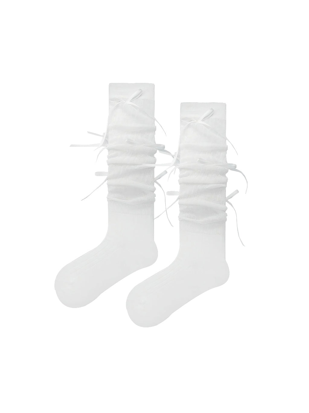 Angelic Bows Knee Socks - White