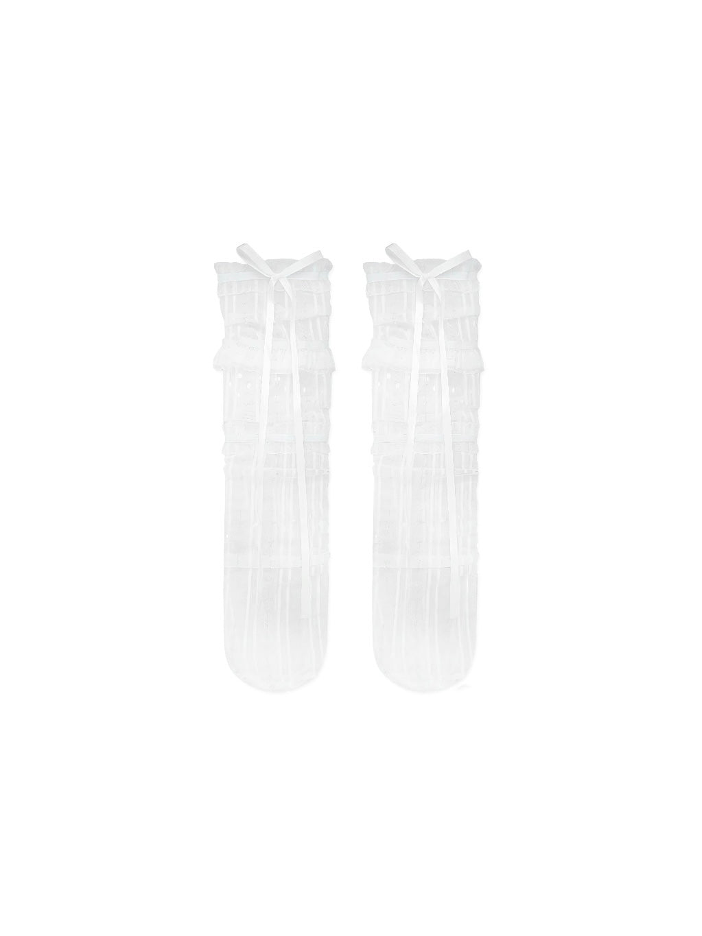 Lydia Ruffle Knee Socks - White