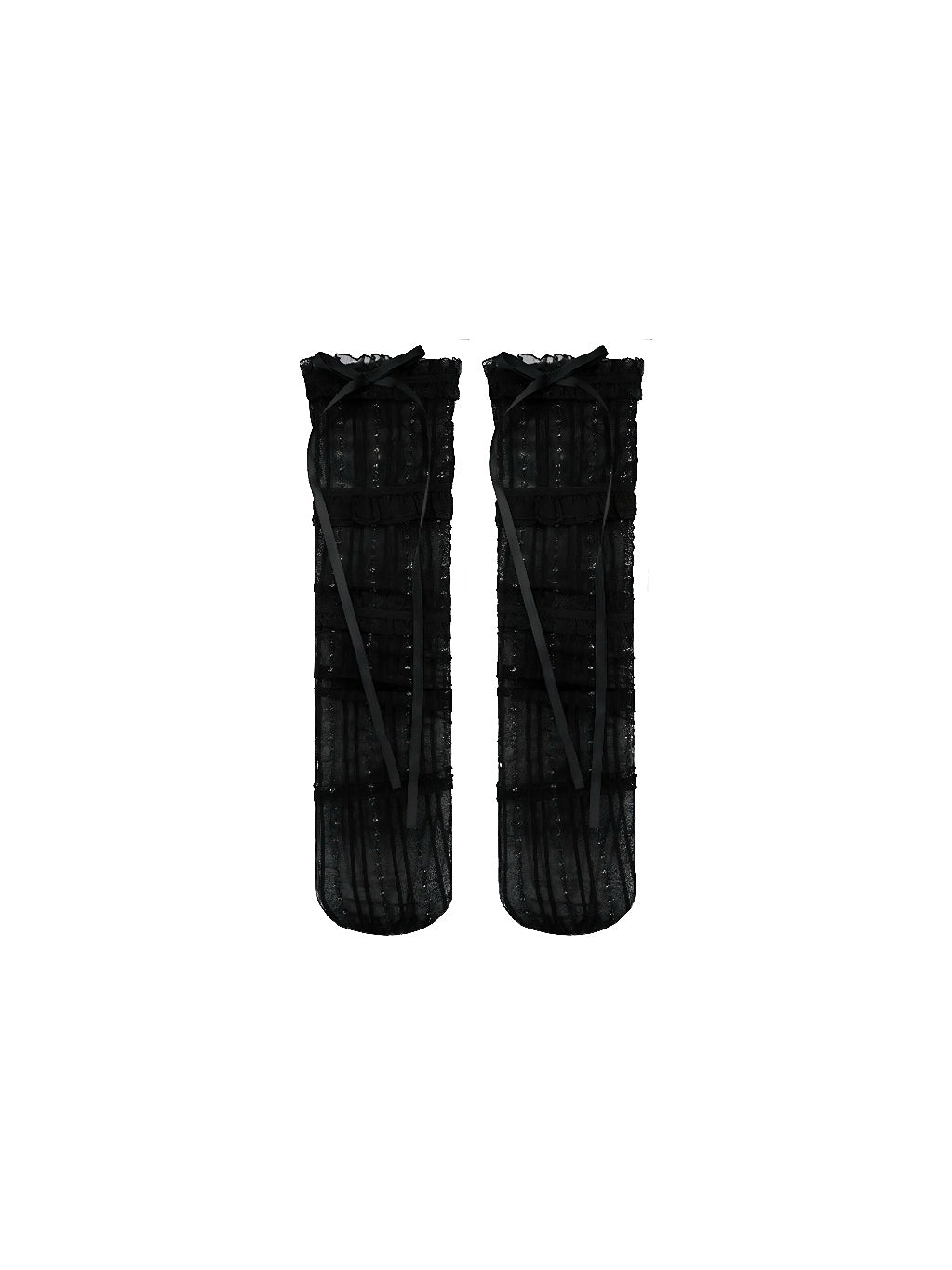 Lydia Ruffle Knee Socks - Black