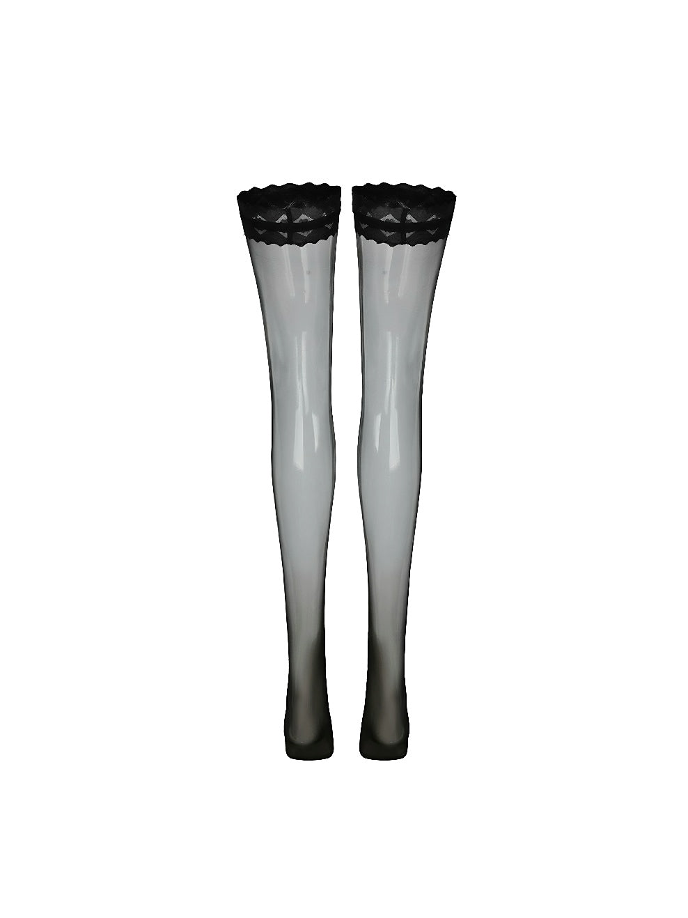 Layla Sheer Thigh High Stockings - Black