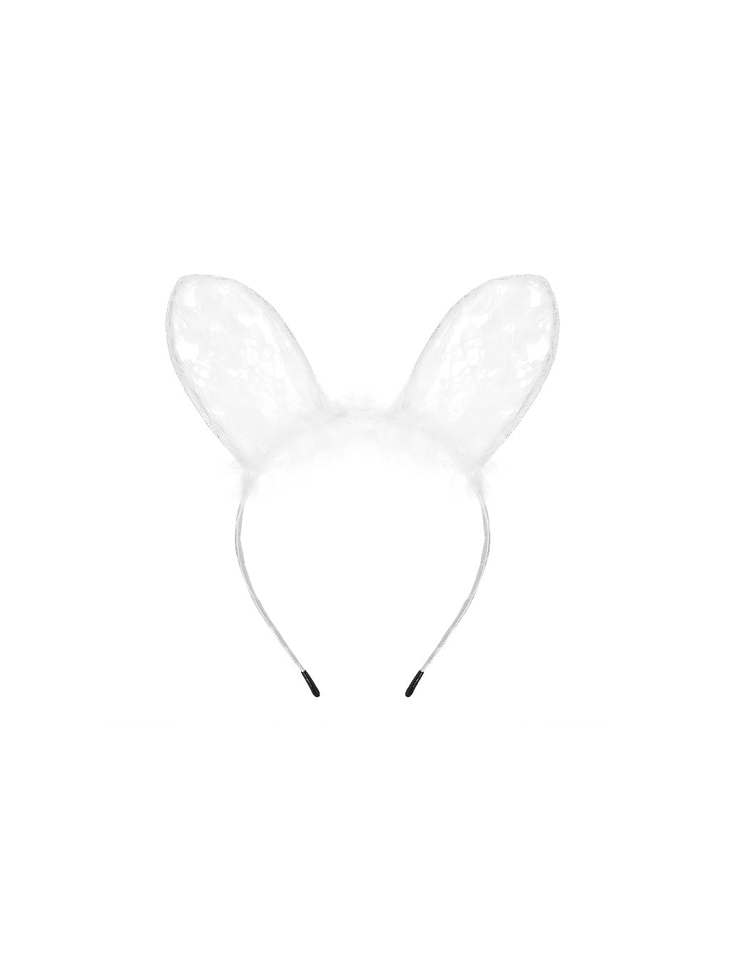 Lace Cat Ears Headband - White