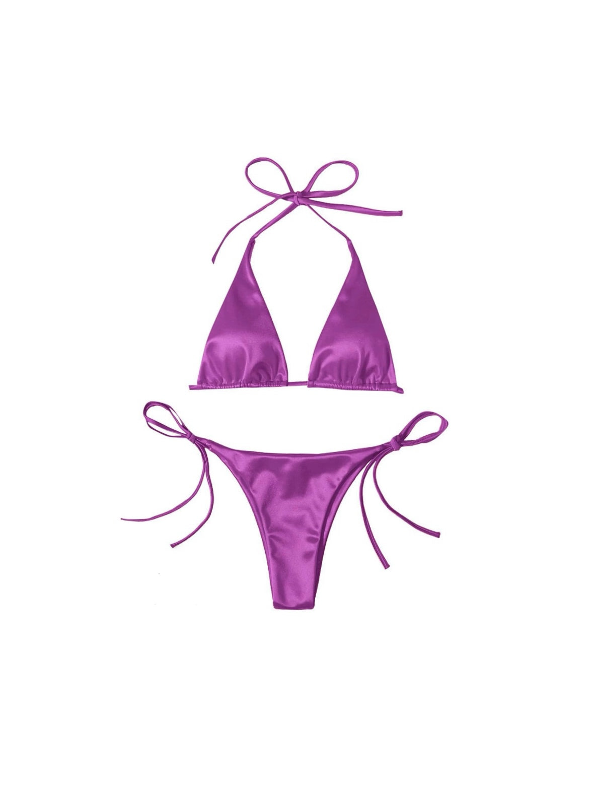 Stella Metallic Bikini Set - Purple