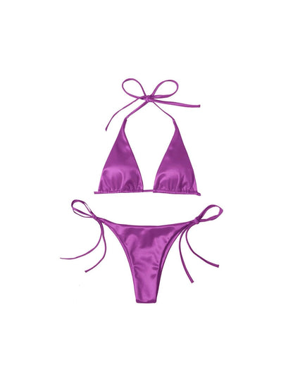 Stella Metallic Bikini Set - Purple