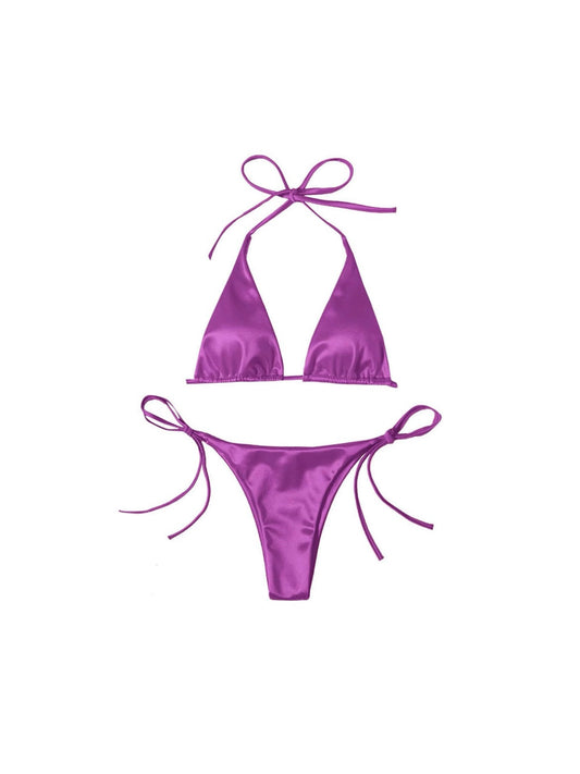 Stella Metallic Bikini Set - Purple