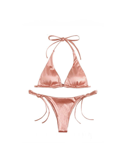 Stella Metallic Bikini Set - Pink