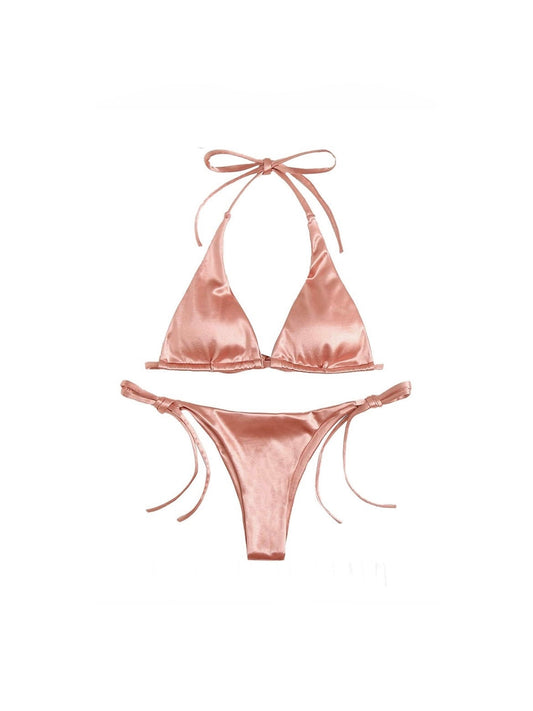 Stella Metallic Bikini Set - Pink