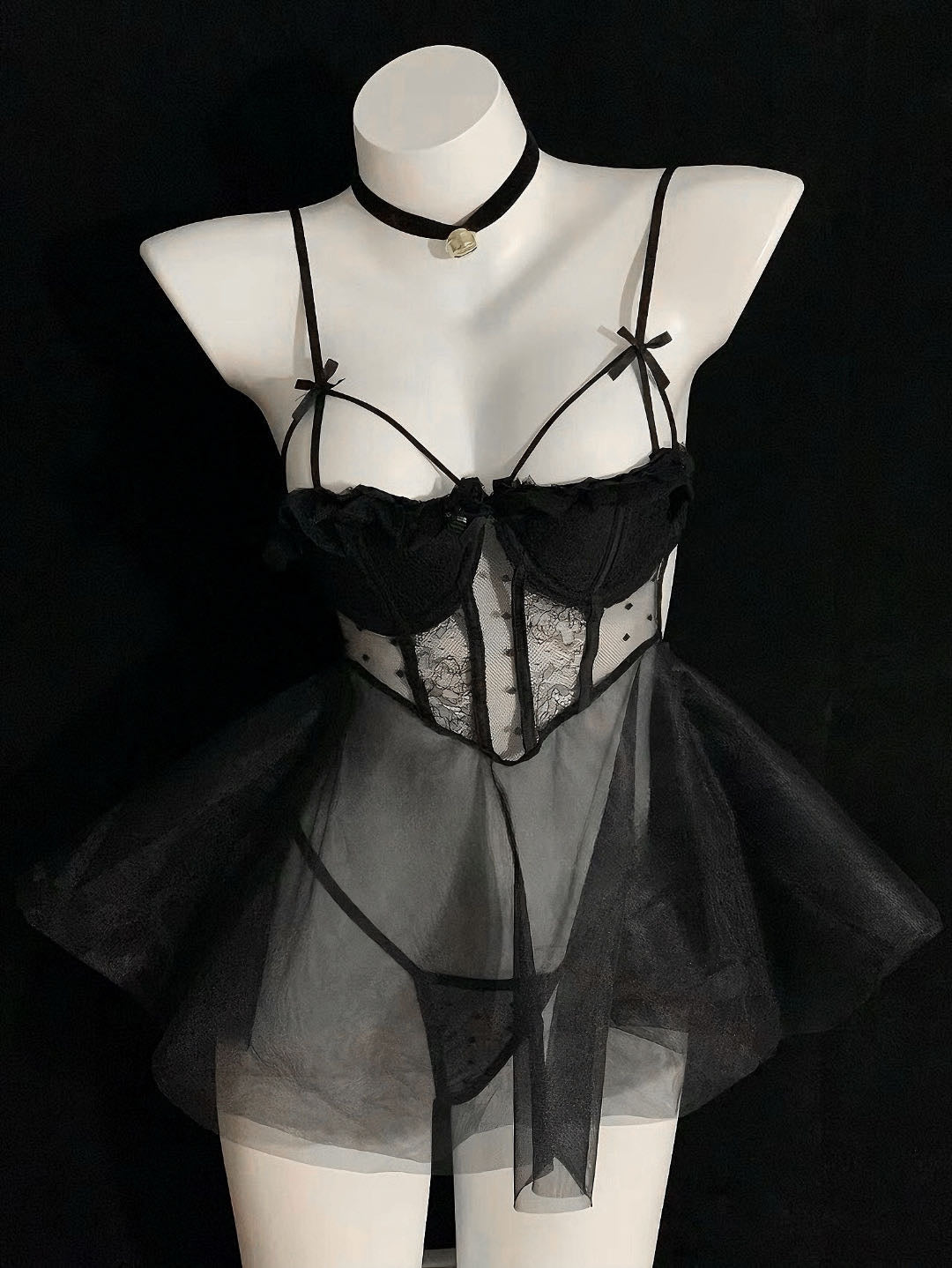 Shiloh Babydoll Set- Black